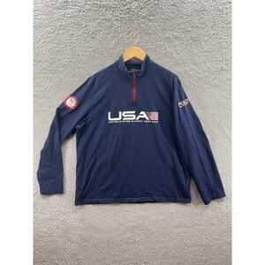 Polo Ralph Lauren 2016 Olympics Team Blue Quarter Zip Long Sleeve Top Size XXL